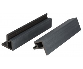 „Mikko“ WPC fasado šoninis užbaigimo profilis, 49×49 mm, Smoke Grey