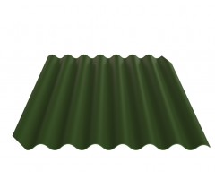 Fibrodah banguoti lakštai, 8 bangų, žali, 1000 x 1130 x 5,8 mm