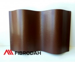 Fibrodah banguoti lakštai, 8 bangų, rudi, 1000×1130×5,8 mm