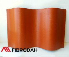 Fibrodah banguoti lakštai, 8 bangų, terakota, 1000 x 1130 x 5,8 mm