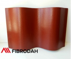 Fibrodah banguoti lakštai, 8 bangų, vyšninė, 1000 x 1130 x 5,8 mm
