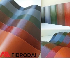 Fibrodah banguoti lakštai, 8 bangų, vyšninė, 1750 x 1130 x 5,8 mm