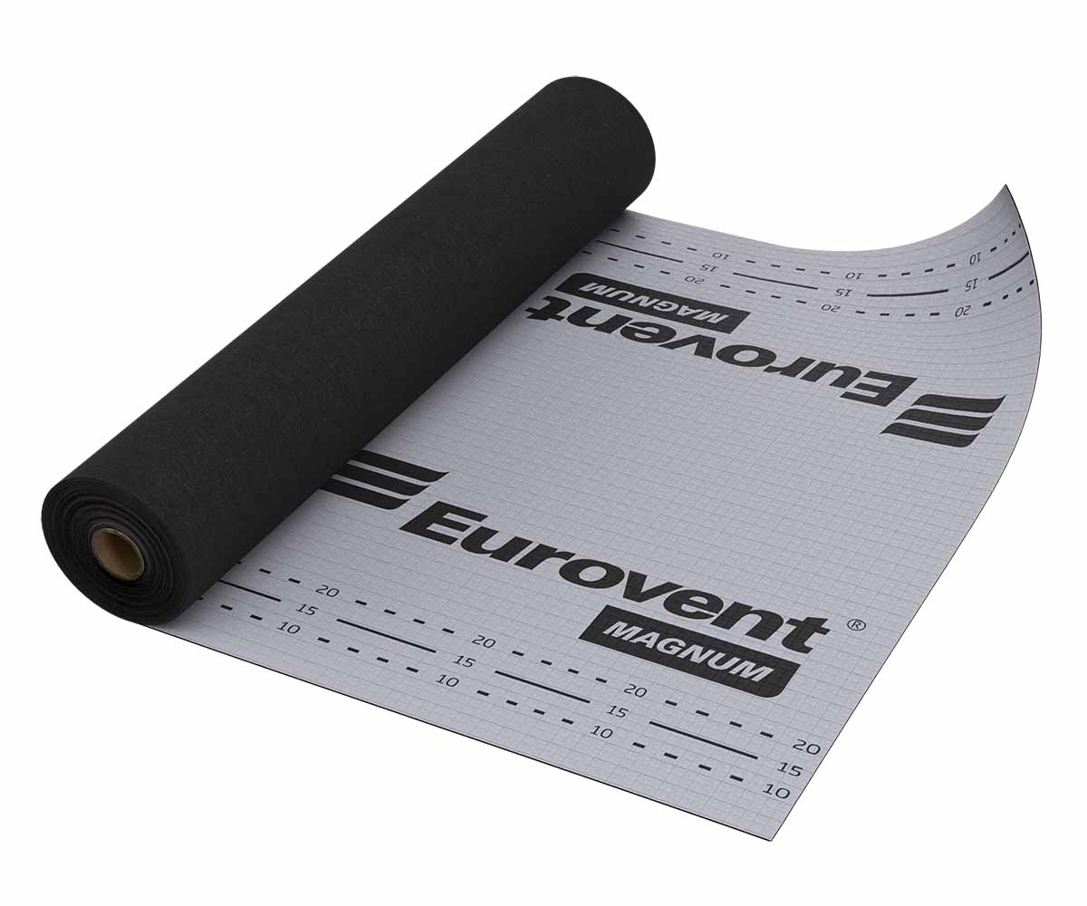 Eurovent CLASSIC Dachmembran 75qm - 3-lagige Unterdeckbahn Mit Sd=0,02m Für Sicheres Dach Dachfolie Unterspannbahn