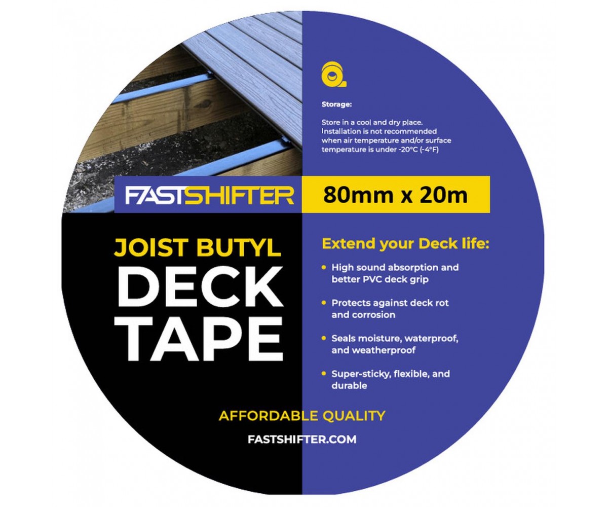 Lipni juosta FastShifter terasų lagėms apsaugoti, 80 mm × 20 m Lipni juosta FastShifter terasų lagėms apsaugoti, 80 mm × 20 m