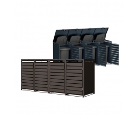 Keturvietė šiukšlių konteinerio pastogė MIKKO, įv. spalvos