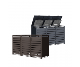 Trivietė šiukšlių konteinerio pastogė MIKKO, įv. spalvos